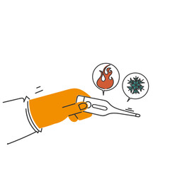 hand drawn doodle thermometers measuring heat and cold illustration vector icon