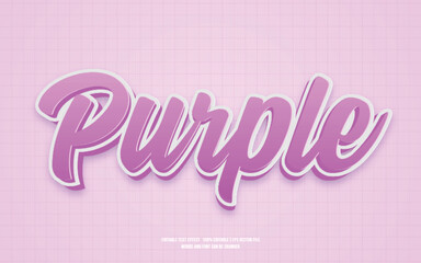 Purple Pastel 3D editable text effect premium free download
