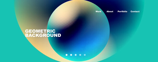 Round shapes and circles geometric abstract background. Vector Illustration For Wallpaper, Banner, Background, Card, Book Illustration, landing page