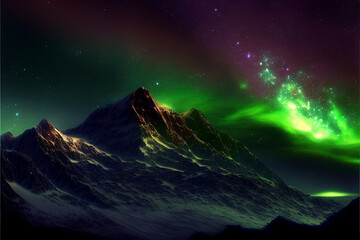 aurora over the mountains