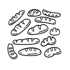 hand drawn vector illustration of bread