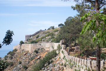 Fototapeta na wymiar View of the fortress and the Mediterranean sea