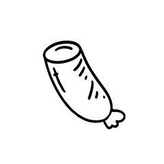 Vector Illustration of Hand drawn Sausage Outline Doodle art style