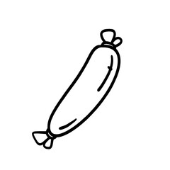 Vector Illustration of Hand drawn Sausage Outline Doodle art style