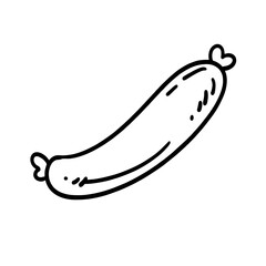 Vector Illustration of Hand drawn Sausage Outline Doodle art style
