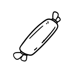 Vector Illustration of Hand drawn Sausage Outline Doodle art style