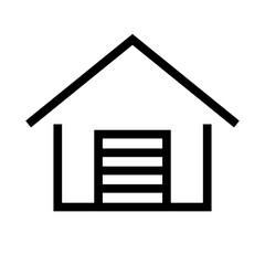 Simple logistics warehouse icon. Trunk room icon. Storage unit. Vector.