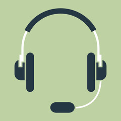 headphones icon on green background