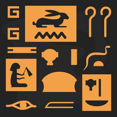 Ancient Egyptian civilization hieroglyphs print