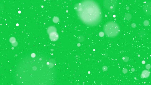 falling snow winter green screen background.