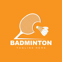 Badminton Logo, Sport Game Vector With Shuttlecock Racket, Sport Branch Design, Template Icon