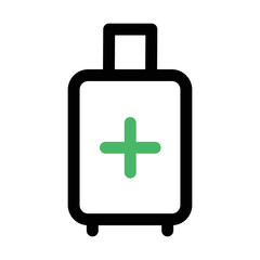 Extra baggage vector icon. Isolated additional luggage sign design. 