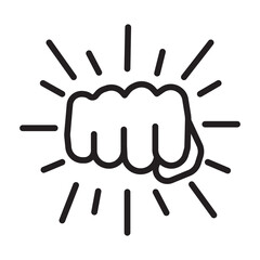 Fist bump vector icon. Isolated knuckle point of view sign design.  - obrazy, fototapety, plakaty