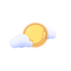 sun and clouds, Illustration vector graphic, good for weather ui or ux mobile, web, design template on your product