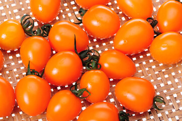 cherry tomatoes on white background 