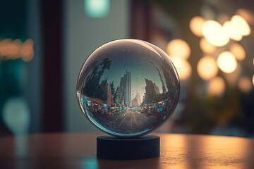 A Magical crystal ball isolated blur background. Generative AI