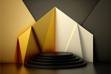 Abstract Geometric Podium Background.Generative AI