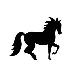Fototapeta na wymiar a simple and luxurious black and white logo in the shape of a horse, suitable for use in all fields, especially those related to the animal world