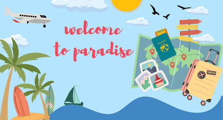 background template travel welcome to the paradise