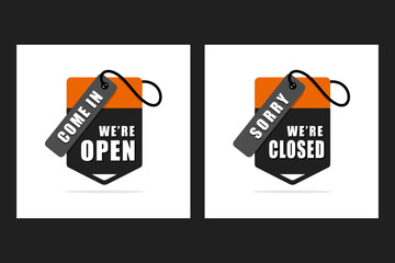 Open and closed signs store label information