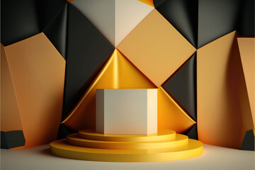 Abstract Geometric Podium Background.Generative AI