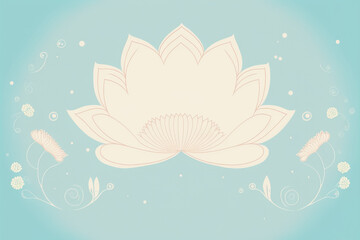 Fototapeta na wymiar beautiful lotus flower art on light blue background With Generative AI