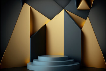 Obraz premium Abstract Geometric Podium Background.Generative AI