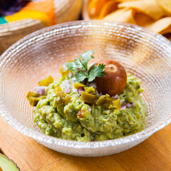 Guacamole is an avocado-based dip, spread, or salad first developed in Mexico.