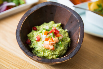 Guacamole is an avocado-based dip, spread, or salad first developed in Mexico.