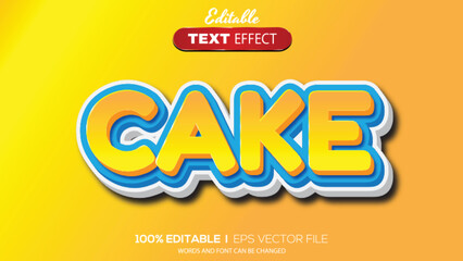 3D editable text effect cake theme