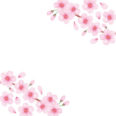 春の美しい桜のフレーム背景素材