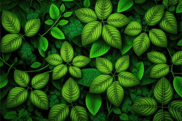 Fototapeta premium Banana leaf, green leave, abstract background, Made by AI,Artificial intelligence