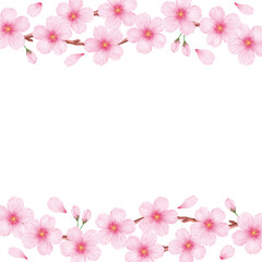 Fototapeta premium 春の美しい桜のフレーム背景素材