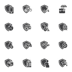 Insurance service vector icons set