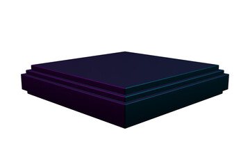 Black geometric podium. 
