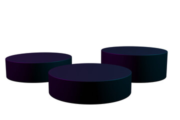 Black geometric podium. 