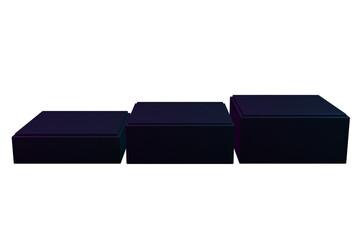 Black geometric podium. 