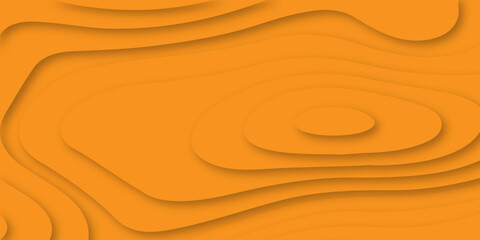 Abstract background with orange waves papercut background. Abstract realistic paper cut decoration textured with wavy layers. Geometric cut paper orange luxury background with gold elements backgrund.