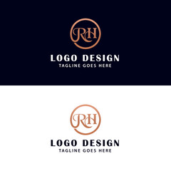 Letter RH Circle Logo design