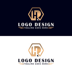 Letter RH Hexagon Logo design