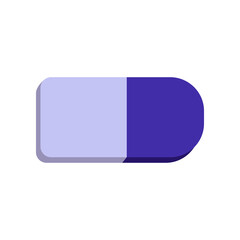 Eraser on white background. School supplies for kids vector illustration. Stationery, education concept