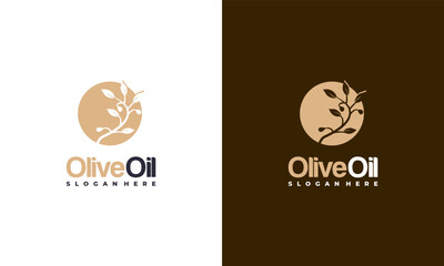 Dripping Olive Oil Logo designs concept vector