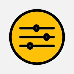 Settings icon in filled line style about essentials, use for website mobile app presentation