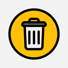 Delete icon in filled line style about essentials, use for website mobile app presentation