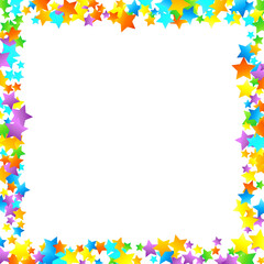 Rainbow Festive Confetti. Carnival Star Falling.