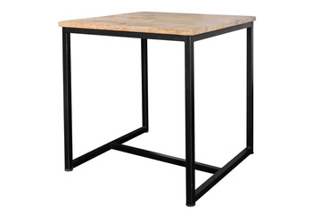 Modern wooden table with steel legs