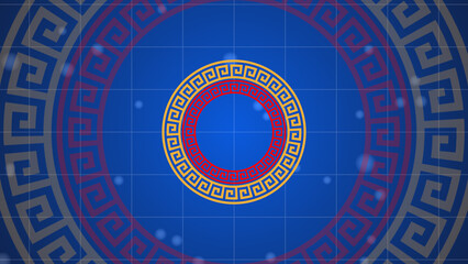 Meander pattern, Greek Antique pattern bg animation Stylish modern anime manga style bg. Trendy motion graphic background.