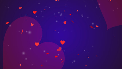Falling heart particles along with some snow, cool stylish heart motion graphics. Valentine's Day Bg animation in  high resolution. Easy to use.