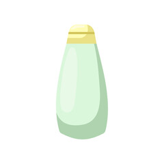 Green and yellow milk bottle for babies vector illustration. Cartoon drawing of newborn baby accessory isolated on white background. Childhood, maternity, birthday concept