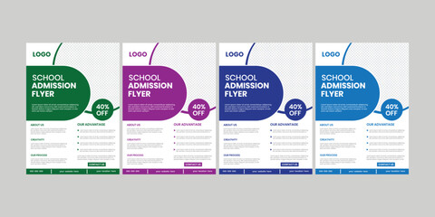 School admission a4 size vertical kids activity flyer design template